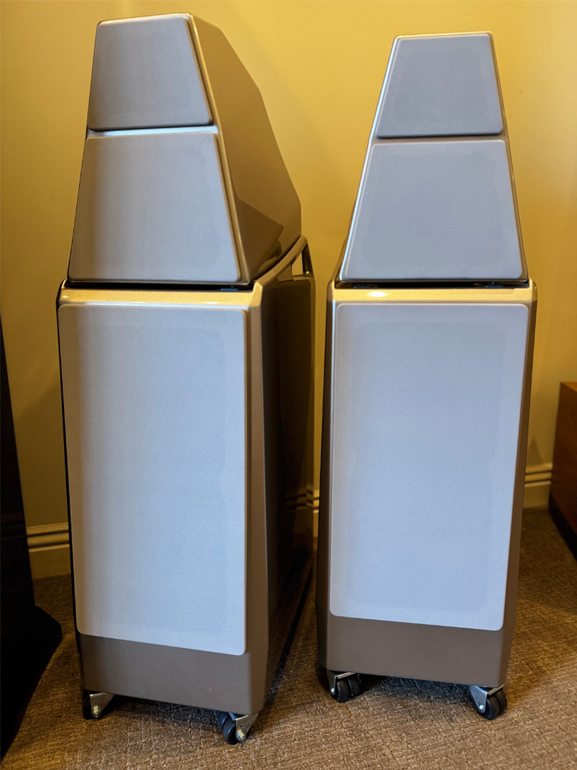 Wilson Audio Sasha DAW loudspeakers in Quartz finish, side profile, LMC Scottsdale