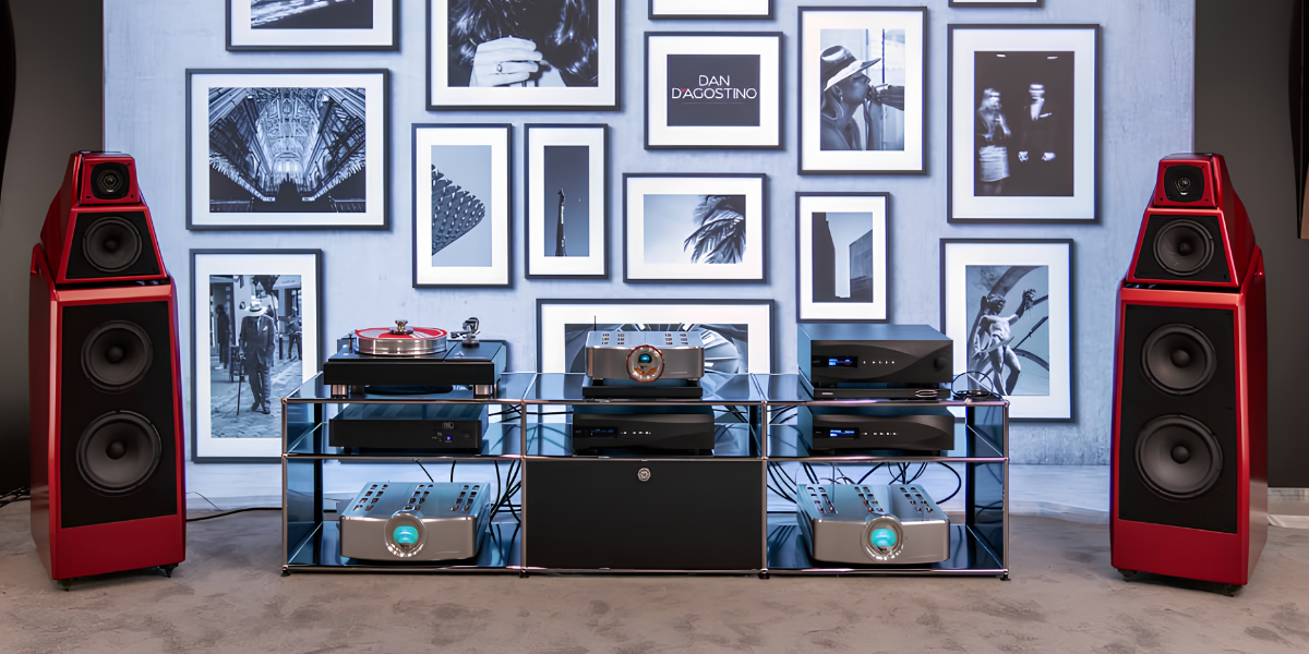 Dan D'Agostino Progression Neo Series amplifiers and preamplifier on display at High End Vienna 2026